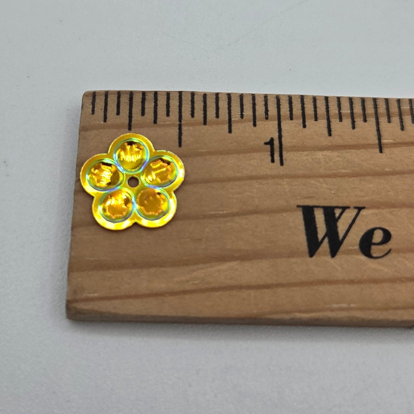 12 mm Multichrome Flower Sequins Red, Gold, Orange, & Green