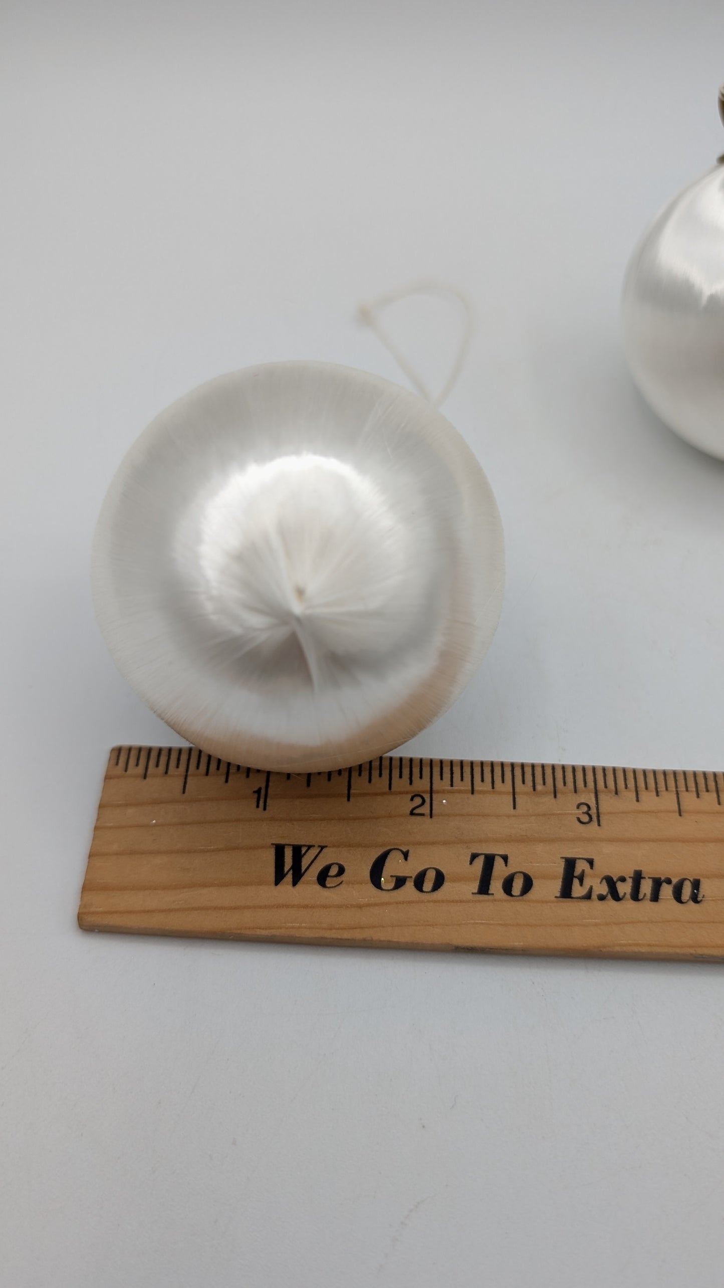 2.25 inch Satin String Covered White Foam Ball Ornaments
