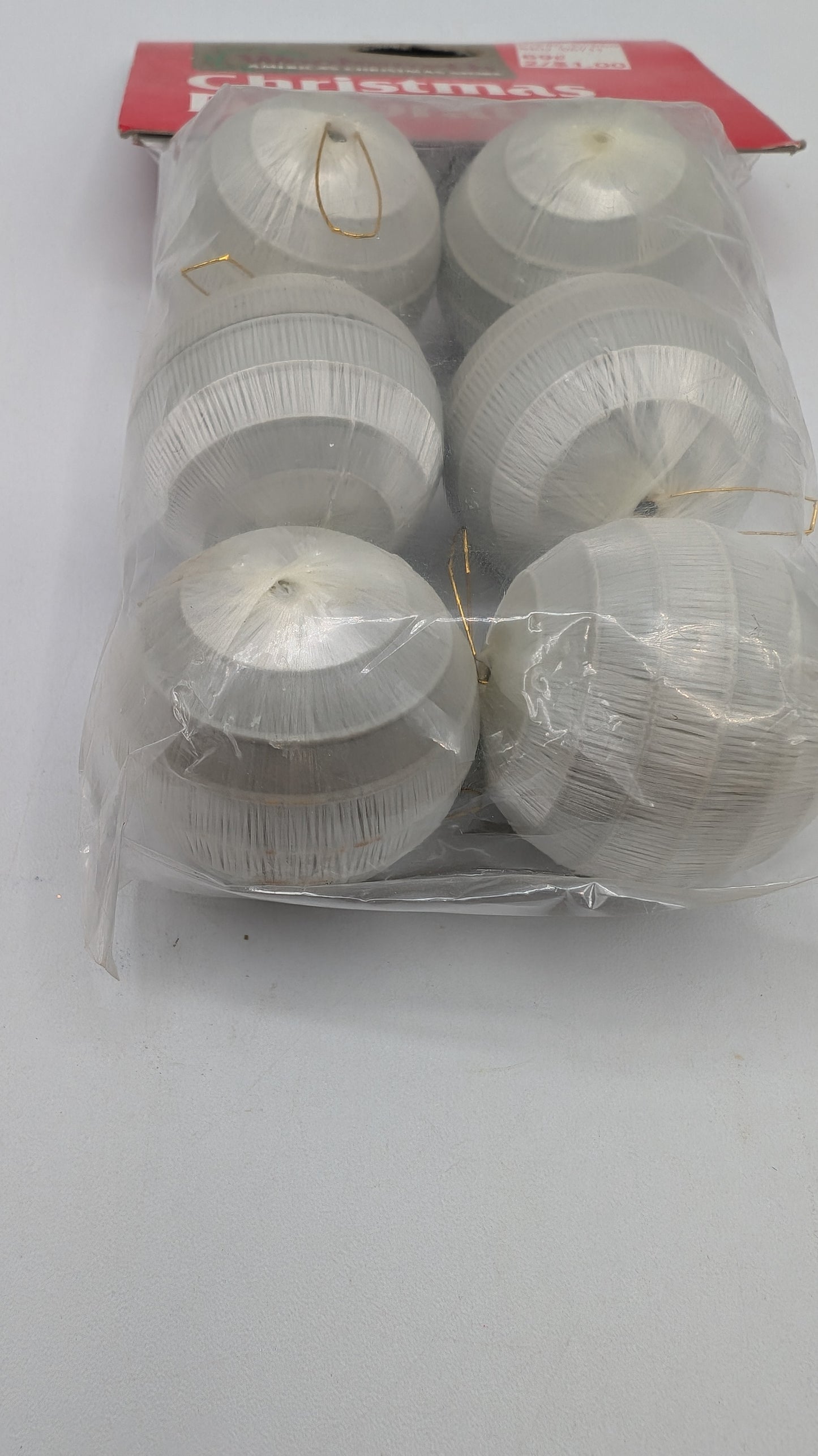 30mm Satin Covered Geometric Disco Ball Shaped Ornaments Package of 6