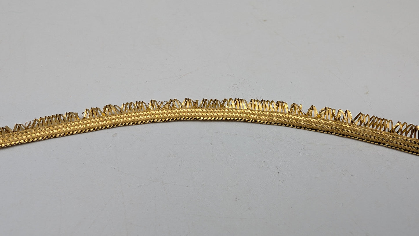 1/4 inch Gold Metallic Lametta Tinsel Fringe Trim Ribbon Japan