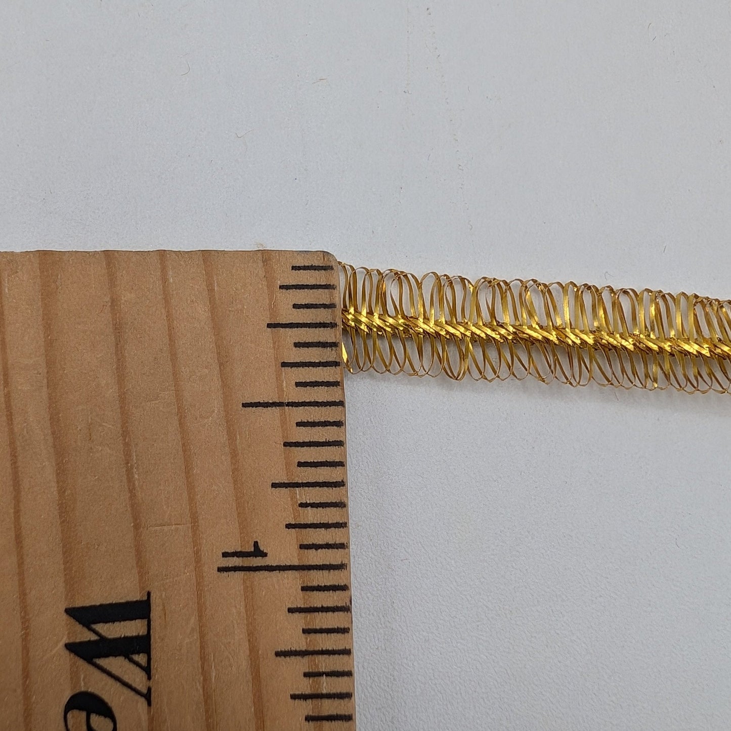 3/8 inch Gold Metallic Lametta Double Loop Tinsel Fringe Trim Ribbon Japan