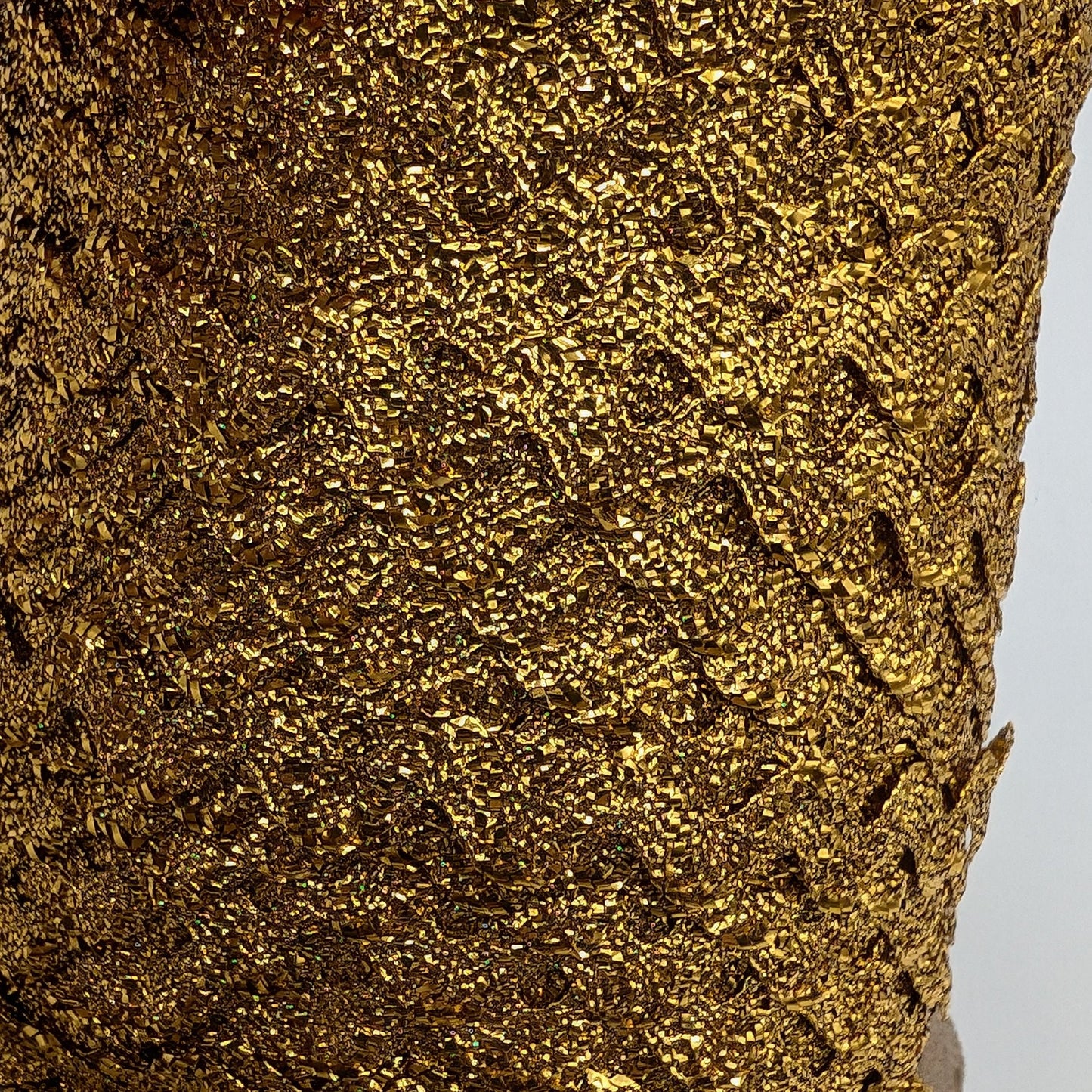 3/8 inch Gold Metallic Lametta Rick-Rack Wavy Tinsel Fringe Trim Ribbon Japan