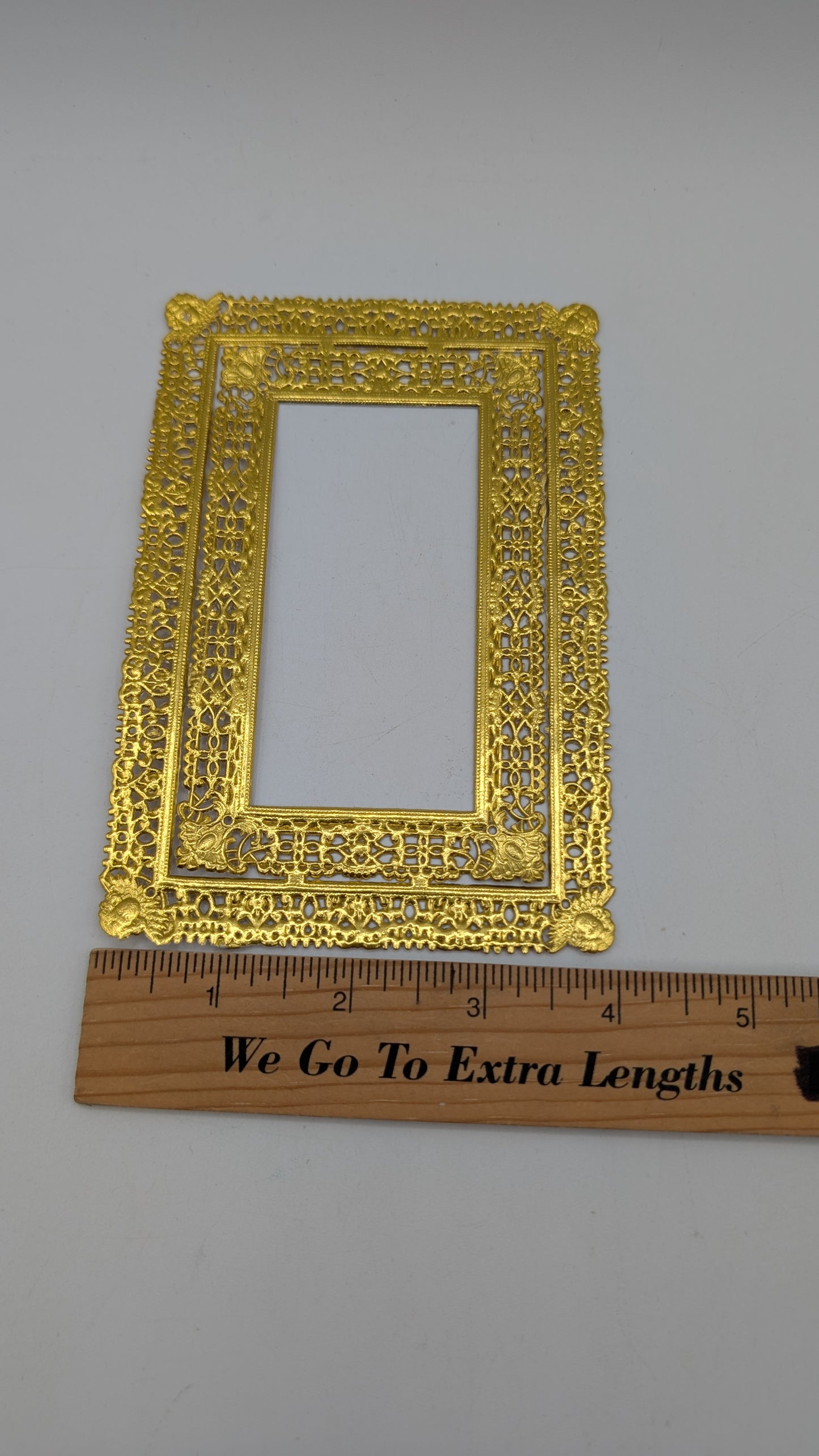 Vintage Gold Filagree Dresden Paper Foil Frame