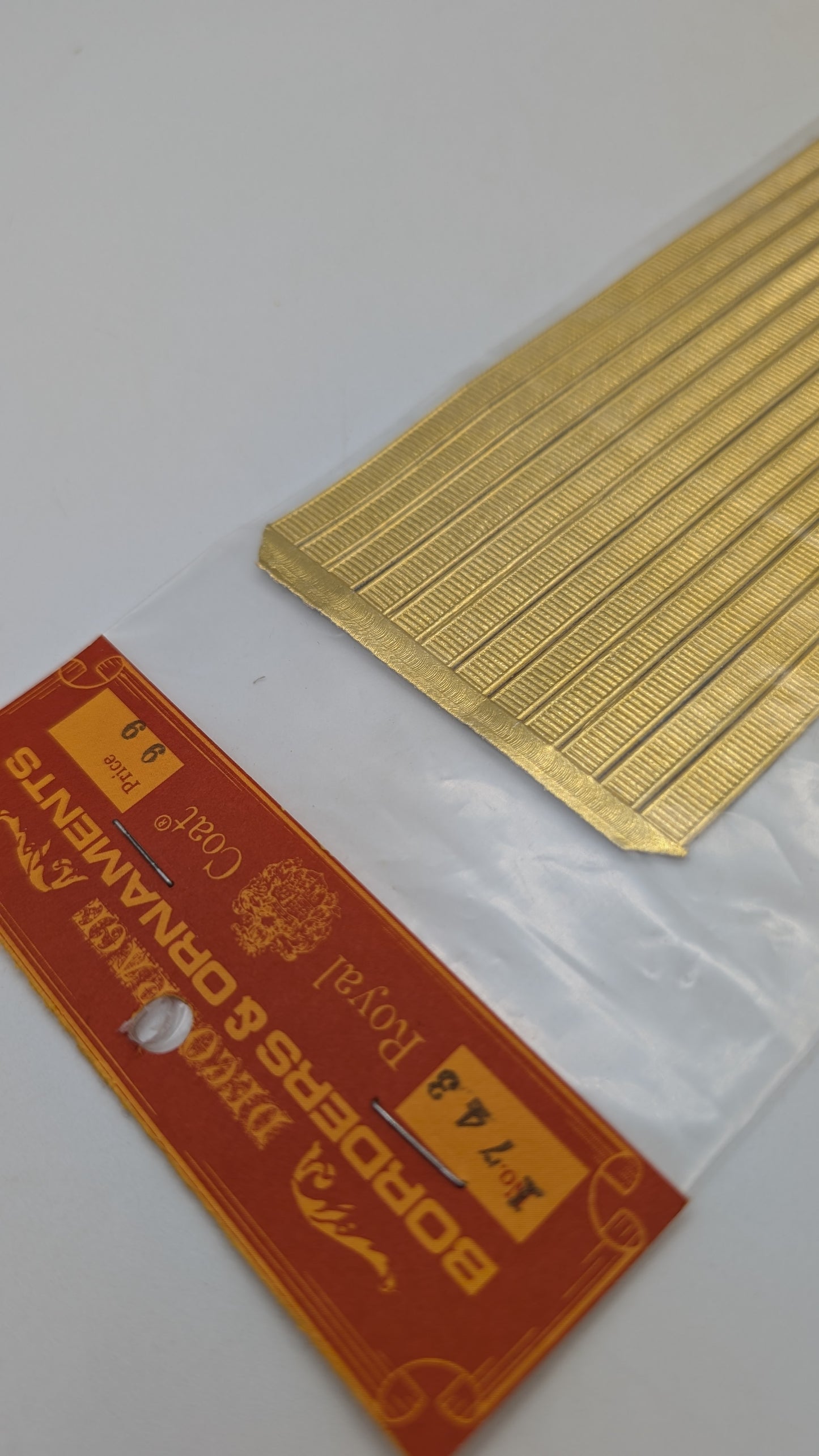 Vintage Gold Filagree Dresden Paper Foil Borders- Lineal Motif
