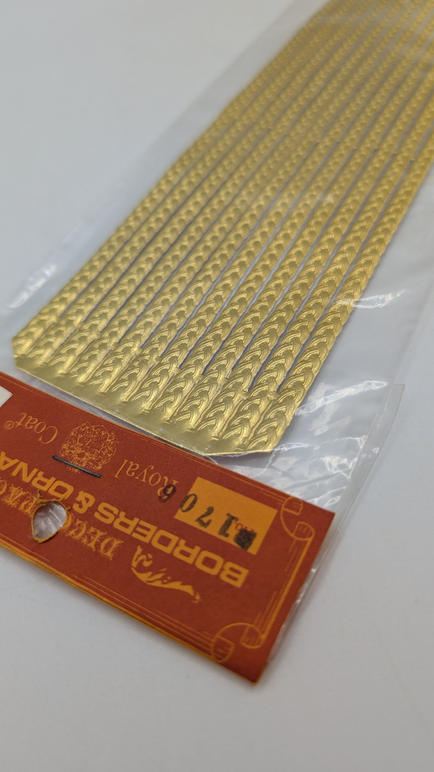 Vintage Gold Filagree Dresden Paper Foil Borders- Braid