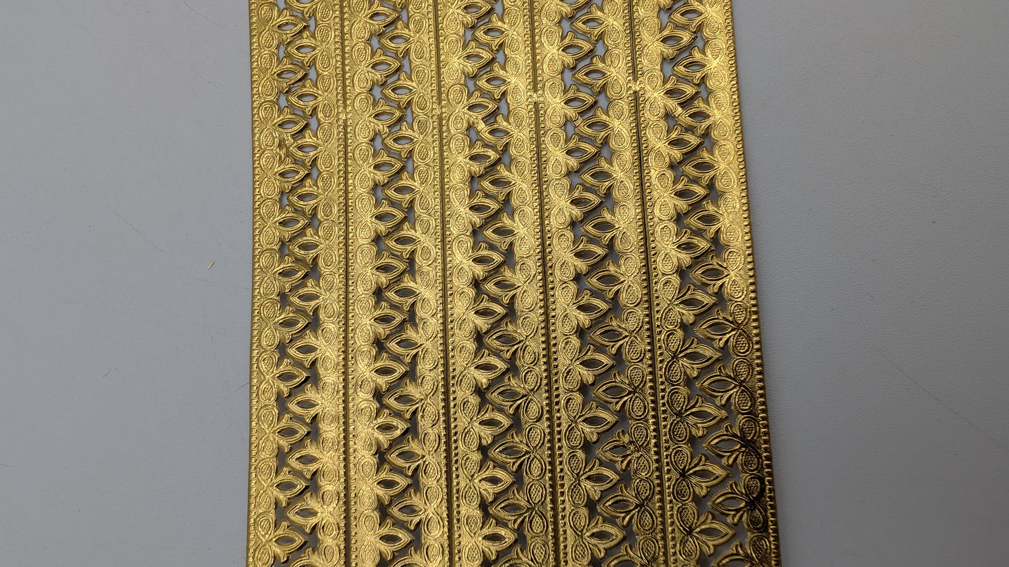 Vintage Gold Filagree Dresden Paper Foil Borders- Water Lilly