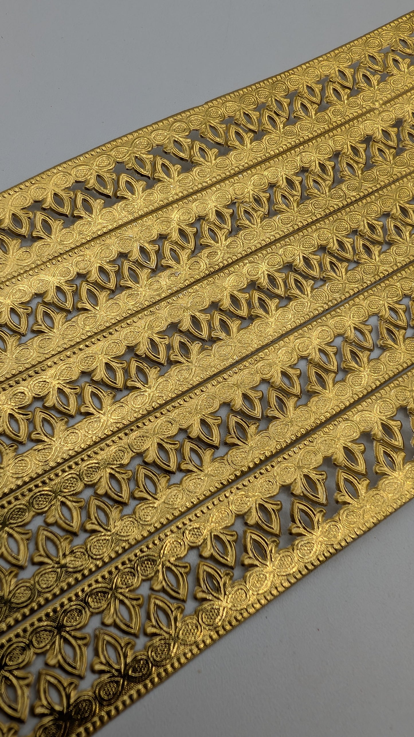 Vintage Gold Filagree Dresden Paper Foil Borders- Water Lilly