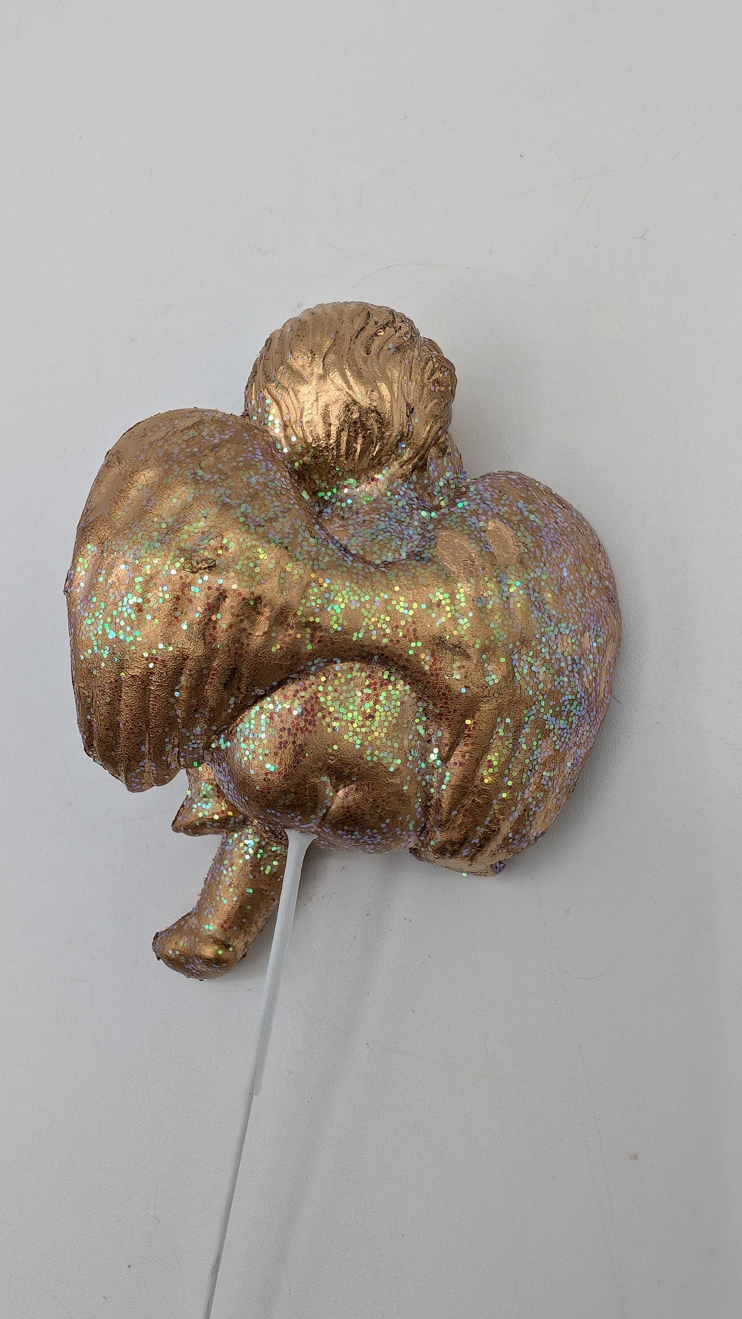 Vintage Gold Blow Mold Thinking Angel Picks with Glitter