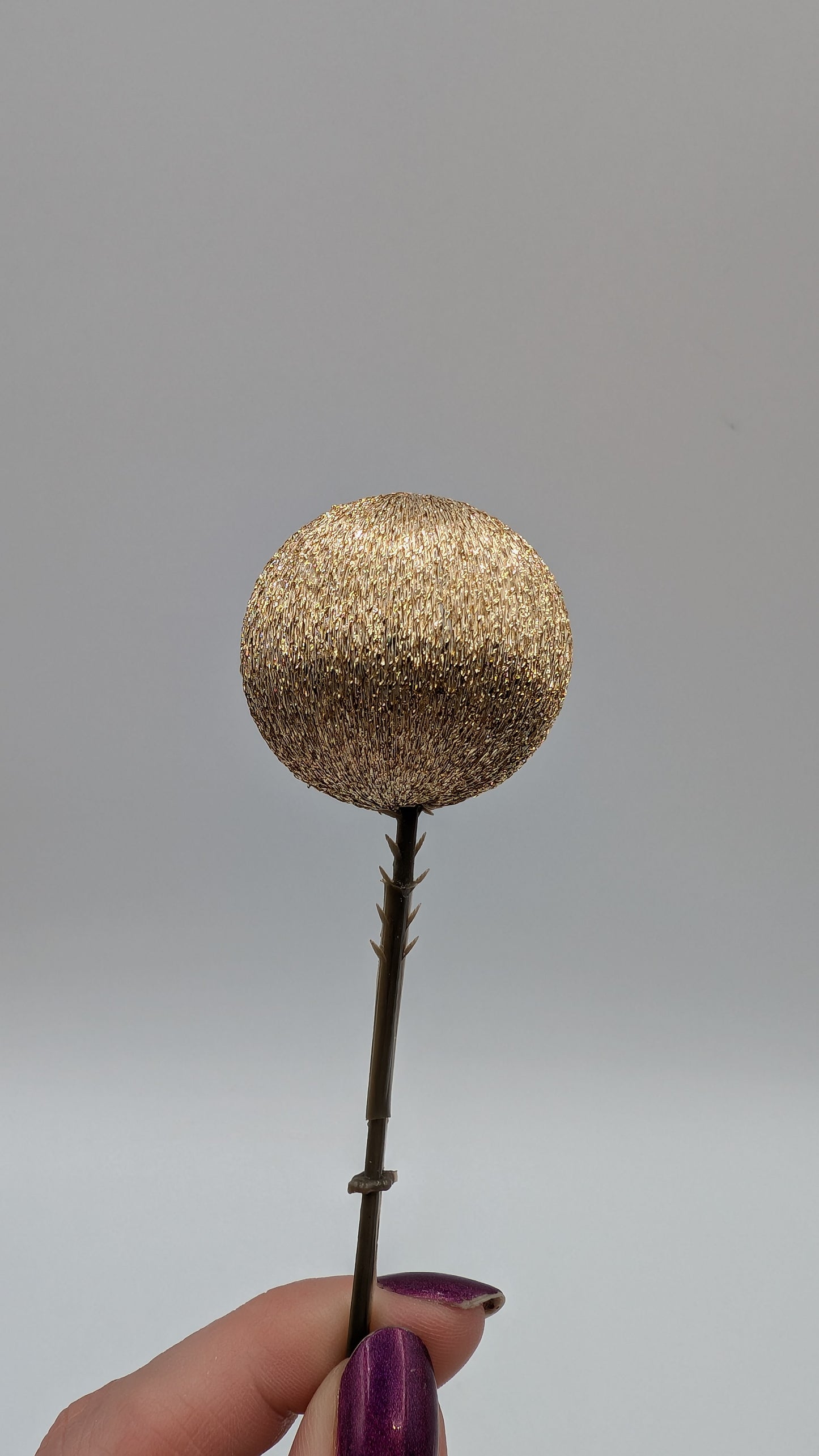 12 Pack of Vintage Gold Tinsel Ball Picks
