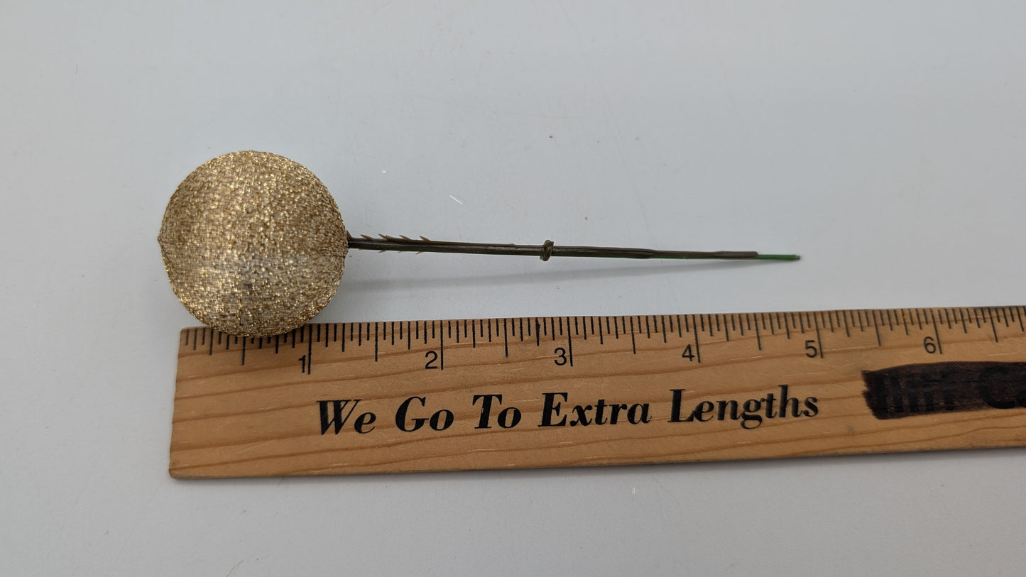 12 Pack of Vintage Gold Tinsel Ball Picks