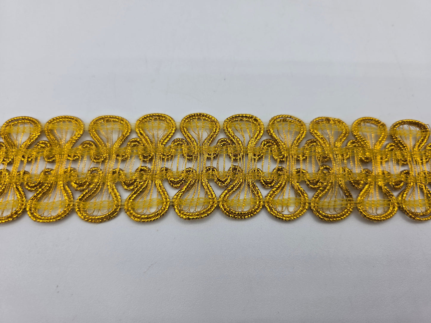 1 1/4" Gold 8 Design Loop Lace Trim