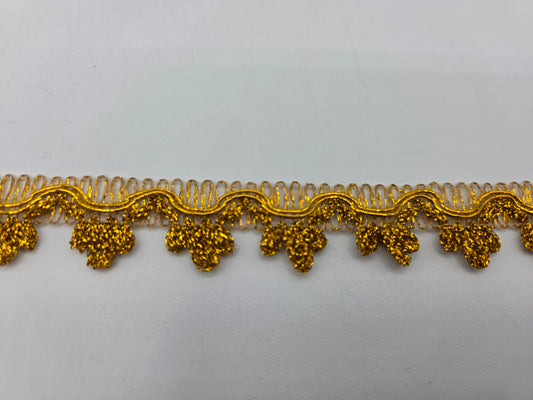 3/4" Gold Metallic Triangle Fringe Trim