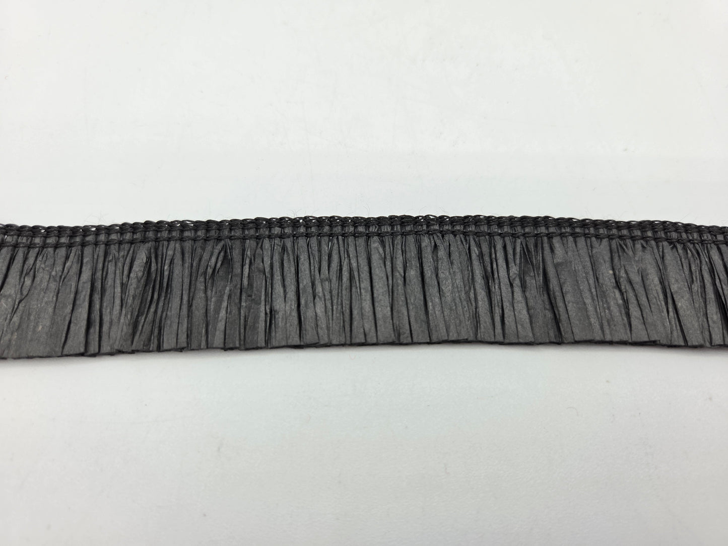 1 1/8 Inch Black Crepe Paper Fringe Trim