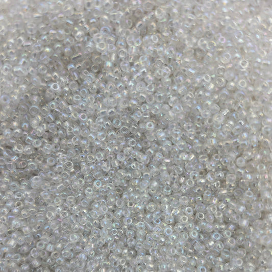 Clear iridescent seed beads 12/0