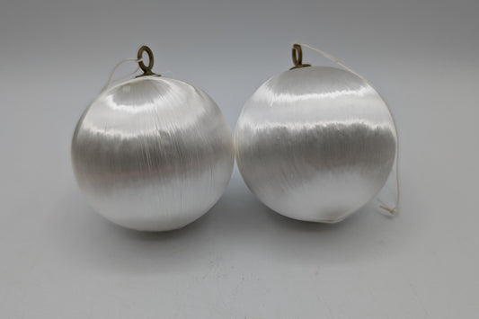 2.25 inch Satin String Covered White Foam Ball Ornaments