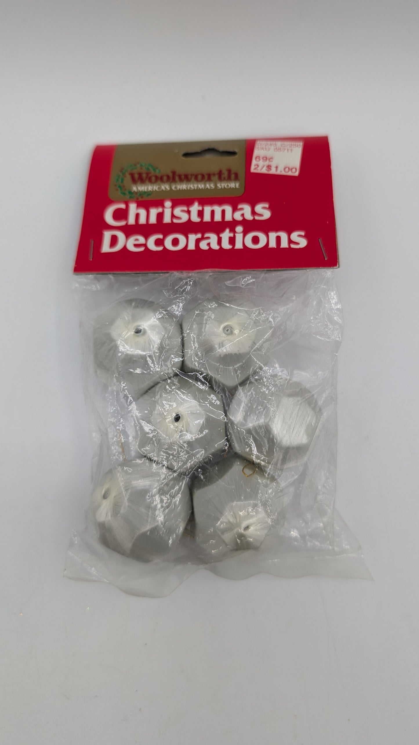 30mm Satin Covered Geometric 20 Sided Dice Shaped Ornaments Package of 6