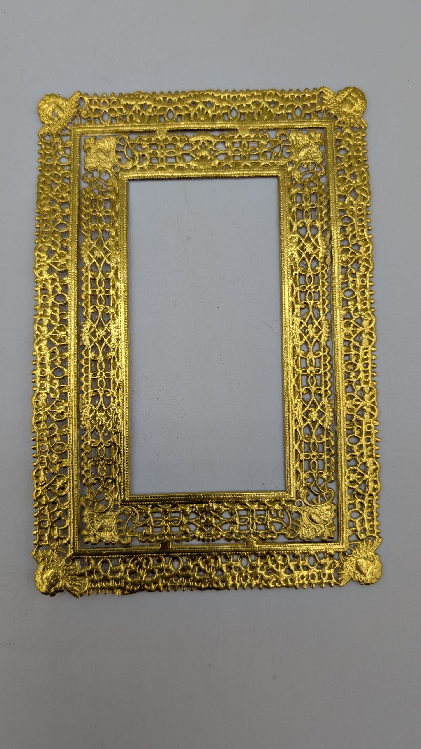 Vintage Gold Filagree Dresden Paper Foil Frame