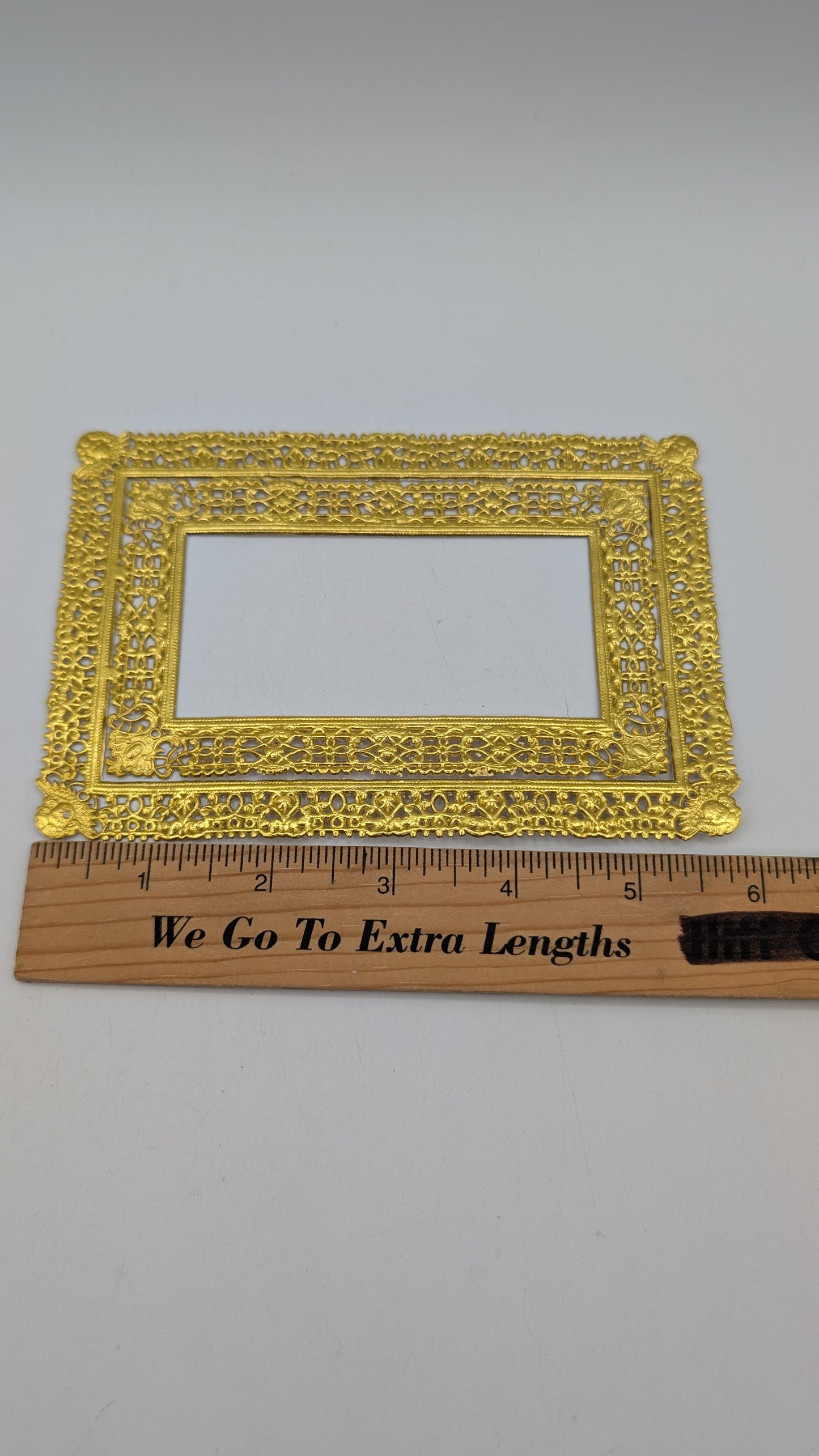 Vintage Gold Filagree Dresden Paper Foil Frame