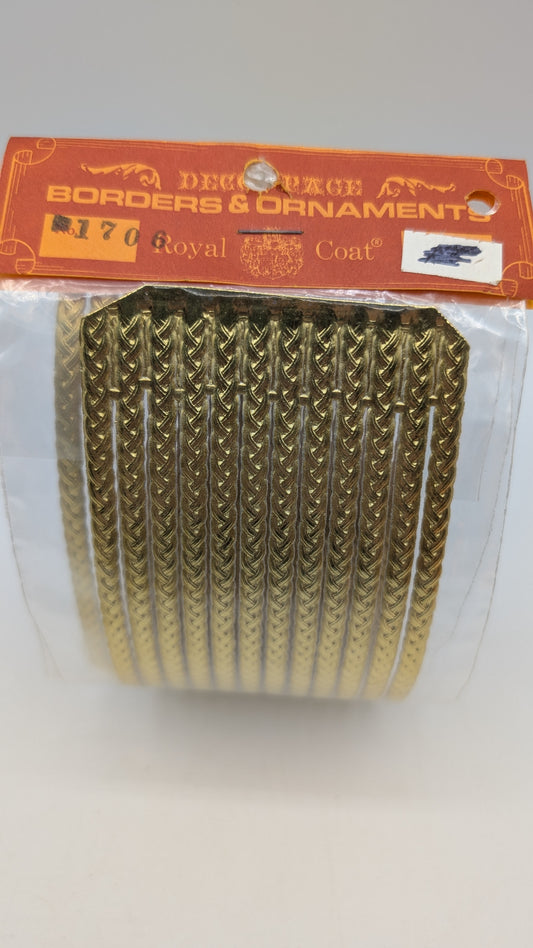 Vintage Gold Filagree Dresden Paper Foil Borders- Braid