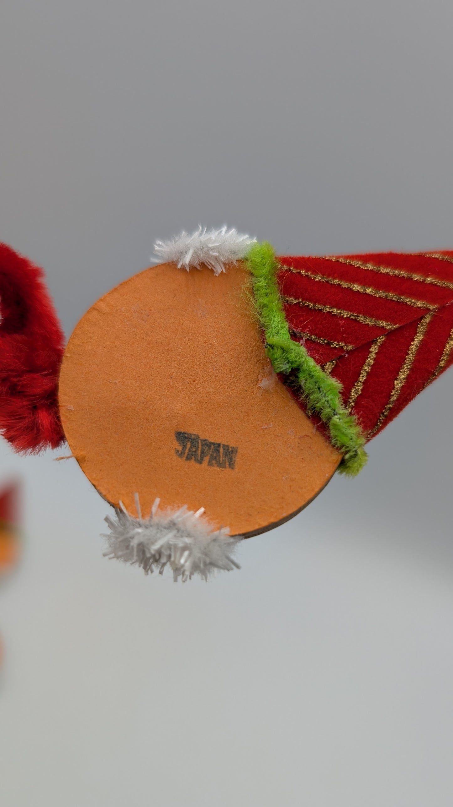 Vintage Christmas Chenille Pipe Cleaner Picks Japan Singing Caroler