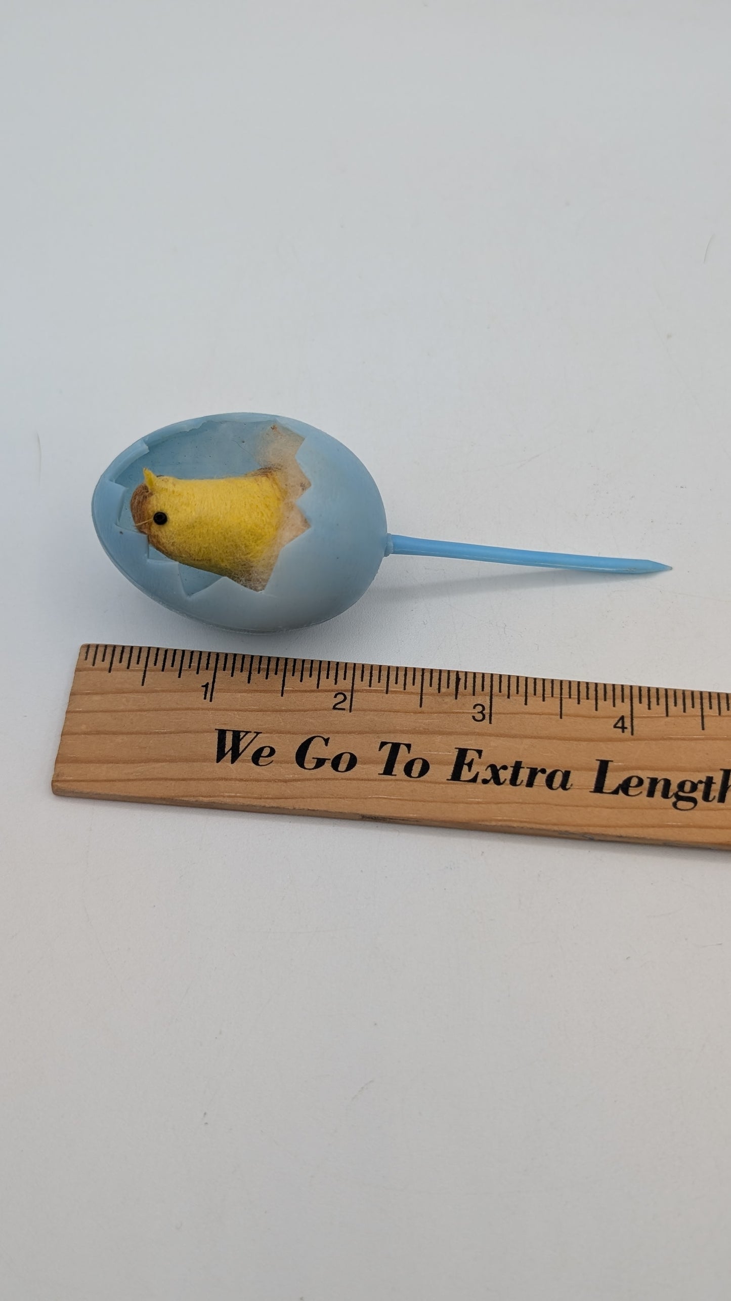 Vintage Spun Cotton Easter Chick Picks – Mid-Century Japan Cracked Egg Floral Picks